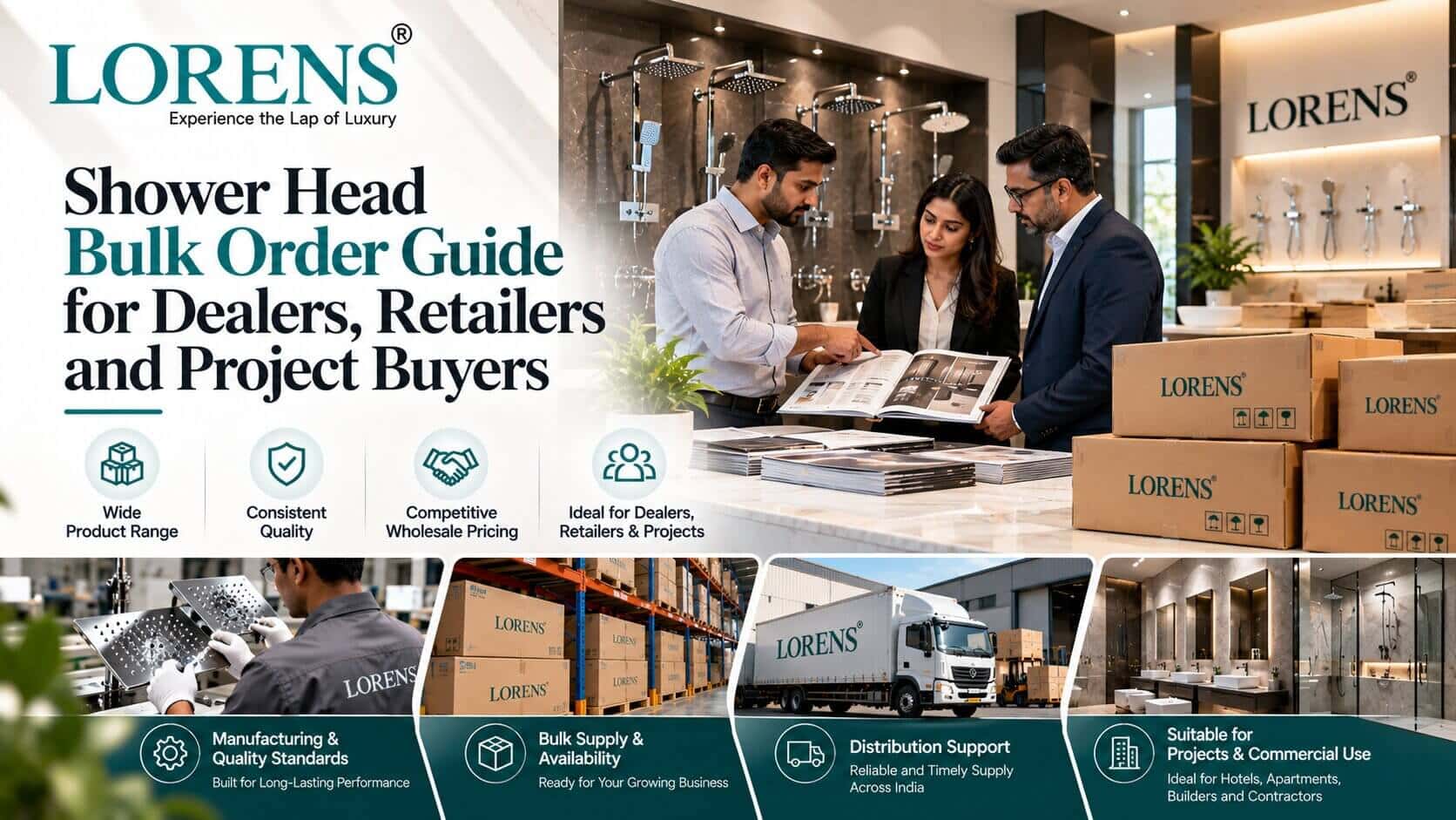 Shower Head Bulk Order Guide for Dealers, Retailers and Project Buyers